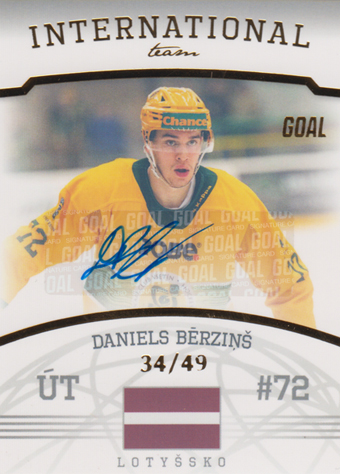 Bērziņš Daniels 22-23 GOAL Cards Chance liga International Team Autograph #IT-2