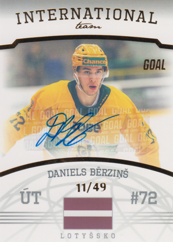 Bērziņš Daniels 22-23 GOAL Cards Chance liga International Team Autograph #IT-2