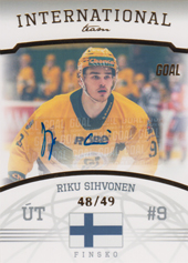 Sihvonen Riku 22-23 GOAL Cards Chance liga International Team Autograph #IT-3