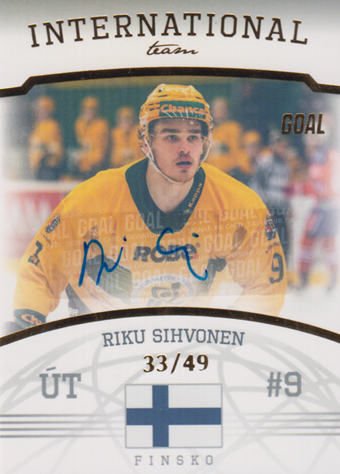 Sihvonen Riku 22-23 GOAL Cards Chance liga International Team Autograph #IT-3