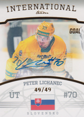Lichanec Peter 22-23 GOAL Cards Chance liga International Team Autograph #IT-4