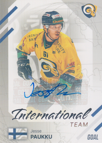 Paukku Jesse 23-24 GOAL Cards Chance liga International Team Auto #IN-4
