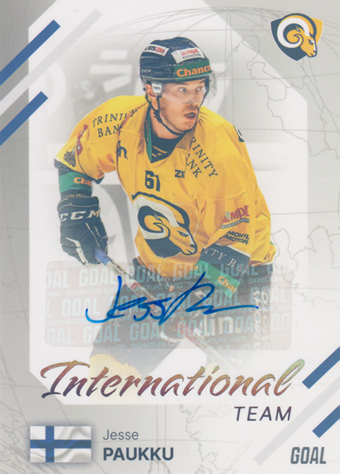 Paukku Jesse 23-24 GOAL Cards Chance liga International Team Auto #IN-4