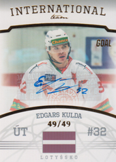 Kulda Edgars 22-23 GOAL Cards Chance liga International Team Autograph #IT-6
