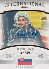 Cibák Jakub 22-23 GOAL Cards Chance liga International Team Autograph #IT-7