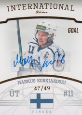 Korkiakoski Markus 22-23 GOAL Cards Chance liga International Team Autograph #IT-8
