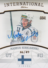 Korkiakoski Markus 22-23 GOAL Cards Chance liga International Team Autograph #IT-8