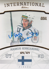 Korkiakoski Markus 22-23 GOAL Cards Chance liga International Team Autograph #IT-8