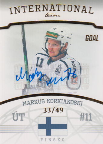 Korkiakoski Markus 22-23 GOAL Cards Chance liga International Team Autograph #IT-8