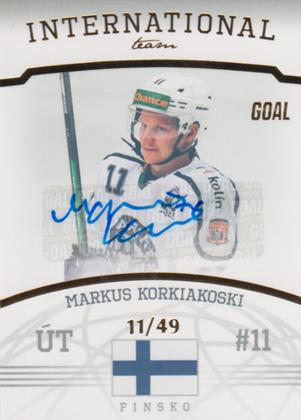 Korkiakoski Markus 22-23 GOAL Cards Chance liga International Team Autograph #IT-8