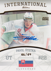 Štetka Pavol 22-23 GOAL Cards Chance liga International Team Autograph #IT-12