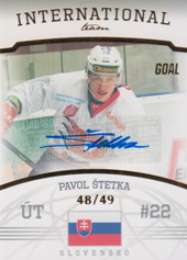 Štetka Pavol 22-23 GOAL Cards Chance liga International Team Autograph #IT-12