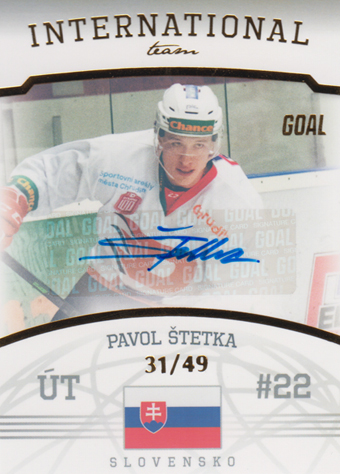 Štetka Pavol 22-23 GOAL Cards Chance liga International Team Autograph #IT-12