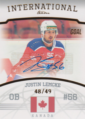 Lemcke Justin 22-23 GOAL Cards Chance liga International Team Autograph #IT-14