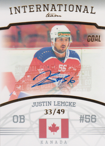 Lemcke Justin 22-23 GOAL Cards Chance liga International Team Autograph #IT-14