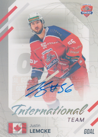 Lemcke Justin 23-24 GOAL Cards Chance liga International Team Auto #IN-15