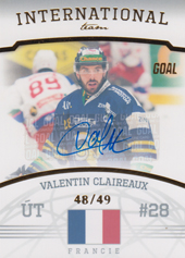 Claireaux Valentin 22-23 GOAL Cards Chance liga International Team Autograph #IT-18