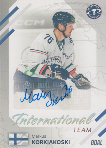 Korkiakoski Markus 23-24 GOAL Cards Chance liga International Team Auto #IN-18
