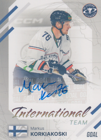 Korkiakoski Markus 23-24 GOAL Cards Chance liga International Team Auto #IN-18
