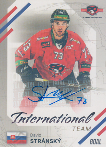 Stránský David 23-24 GOAL Cards Chance liga International Team Auto #IN-29