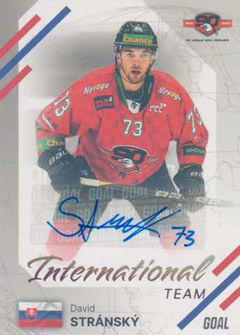 Stránský David 23-24 GOAL Cards Chance liga International Team Auto #IN-29
