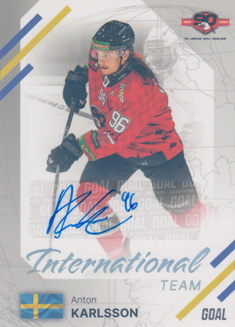 Karlsson Anton 23-24 GOAL Cards Chance liga International Team Auto #IN-30