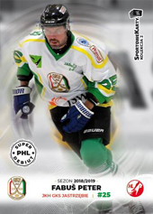 Fabuš Peter 18-19 Sportowekarty PHL #JA4