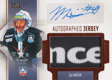 Mičán Jan 22-23 GOAL Cards Chance liga Autographed Jersey #JA-32