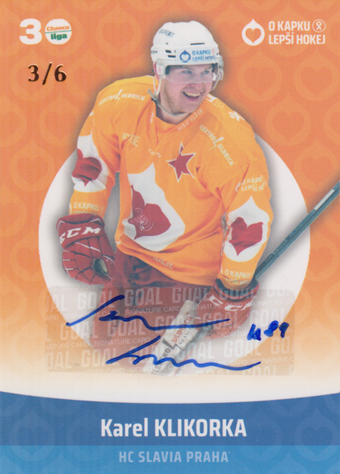 Klikorka Karel 2023 GOAL Cards O kapku lepší hokej Autograph #KN-3