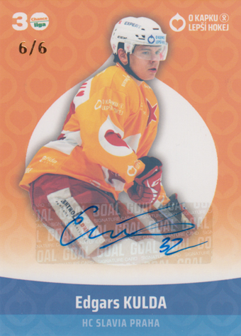 Kulda Edgars 2023 GOAL Cards O kapku lepší hokej Autograph #KN-4