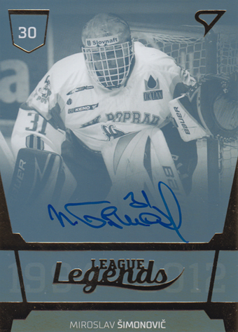 Šimonovič Miroslav 20-21 Tipos Extraliga League Legends Auto #LL6