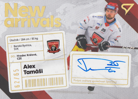 Tamáši Alex 23-24 Tipsport Extraliga New Arrivals Auto #NAS-AT