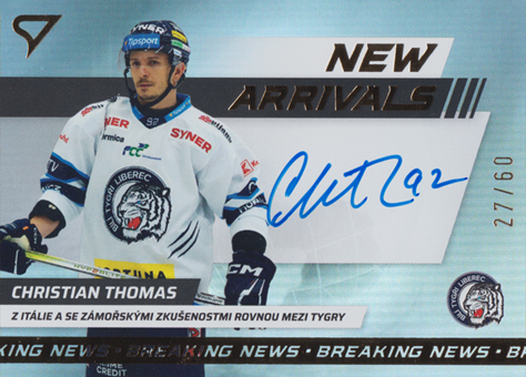 Thomas Christian 24-25 Tipsport Extraliga New Arrivals Auto #NAS-CT