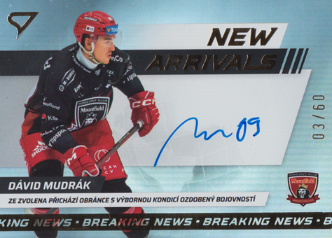 Mudrák Dávid 24-25 Tipsport Extraliga New Arrivals Auto #NAS-DM