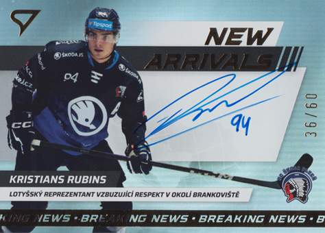 Rubīns Kristiāns 24-25 Tipsport Extraliga New Arrivals Auto #NAS-KR