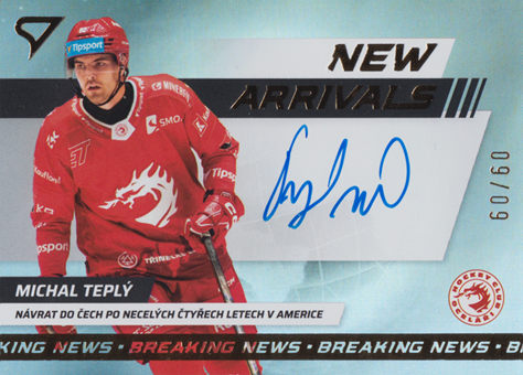 Teplý Michal 24-25 Tipsport Extraliga New Arrivals Auto #NAS-MT