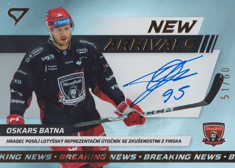 Batņa Oskars 24-25 Tipsport Extraliga New Arrivals Auto #NAS-OB