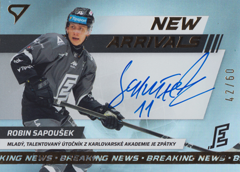 Sapoušek Robin 24-25 Tipsport Extraliga New Arrivals Auto #NAS-SA