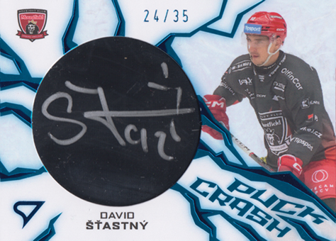 Šťastný David 24-25 Tipsport Extraliga Puck Crash Auto #PC-DS