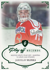 Hlinka Jaroslav 2023 Legendary Cards Rekordy ELH Play off Emerald #PGC-04