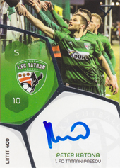 Katona Peter 17-18 Futbalové Slovensko Podpisové karty Slovnaft Cup #PS-34
