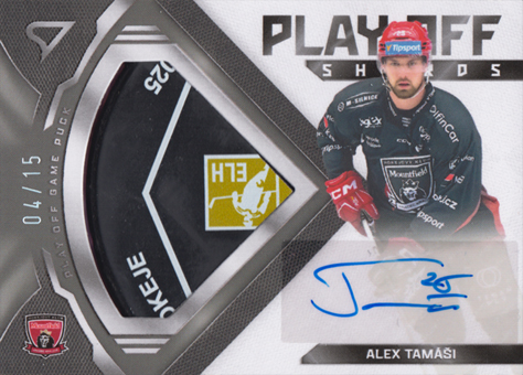 Tamáši Alex 2025 Tipsport ELH Play Off Play Off Shards Auto Puck #PS-AT