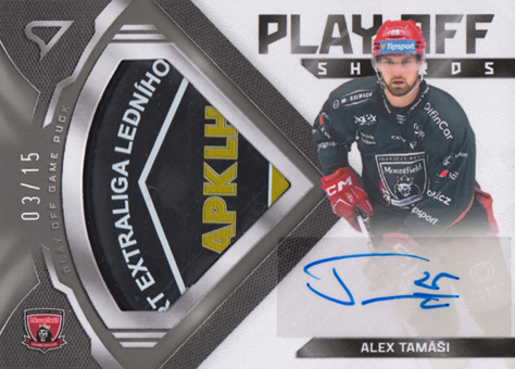 Tamáši Alex 2025 Tipsport ELH Play Off Play Off Shards Auto Puck #PS-AT