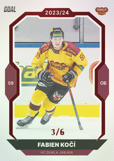 Kočí Fabien 23-24 GOAL Cards Chance liga Red #287