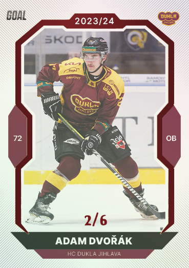 Dvořák Adam 23-24 GOAL Cards Chance liga Red #289