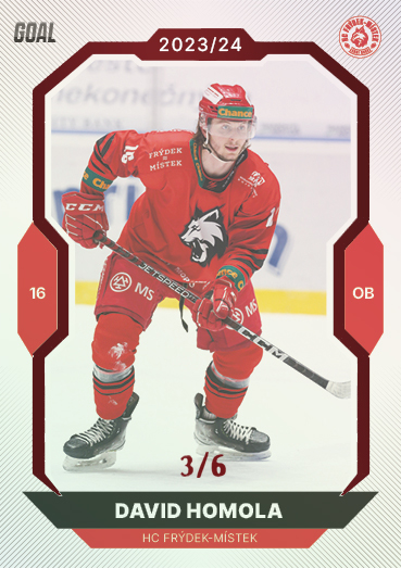 Homola David 23-24 GOAL Cards Chance liga Red #316