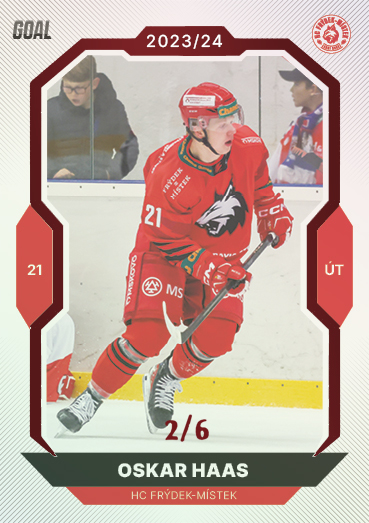 Haas Oskar 23-24 GOAL Cards Chance liga Red #318