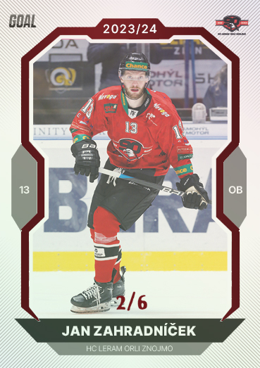 Zahradníček Jan 23-24 GOAL Cards Chance liga Red #391