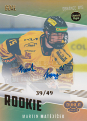 Matějíček Martin 22-23 GOAL Cards Chance liga Rookie Autograph #RO-1