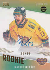 Menšík Matouš 22-23 GOAL Cards Chance liga Rookie Autograph #RO-2